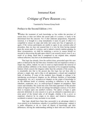 Critique of Pure Reason (1781)