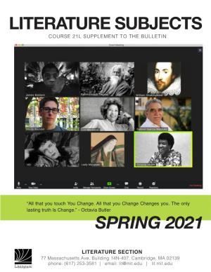 Spring 2021 Literature Supplement