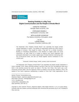 Seeking Visibility in a Big Tent: Digital Communication and the People's