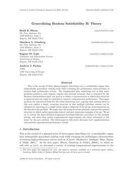 Generalizing Boolean Satisfiability II