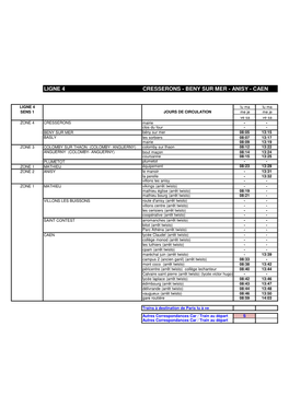 Ligne 4 Cresserons - Beny Sur Mer - Anisy - Caen 0 0