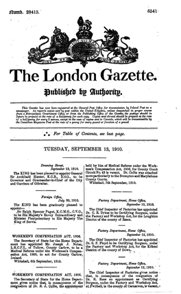 The London Gazette Autjwritg