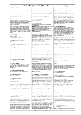 Radio 4 Listings for 11 – 17 June 2011 Page 1 of 15 SATURDAY 11 JUNE 2011 Good for Wildlife As Long As They Invest in Wildlife Elsewhere