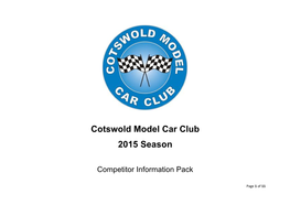 Cotswold Model Car Club 2015 Season
