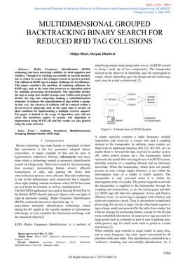 Multidimensional Grouped Backtracking Binary Search for Reduced Rfid Tag Collisions