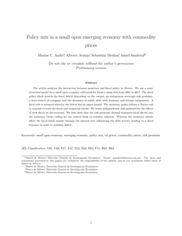 Policy Mix in a Small Open Emerging Economy with Commodity Prices