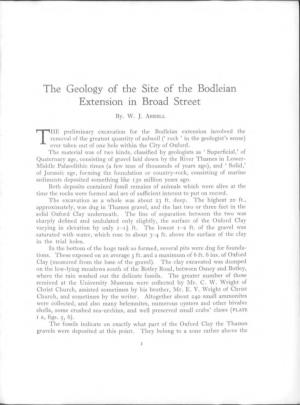 The Geology of the Site of the Bodleian Extension in Broad Street