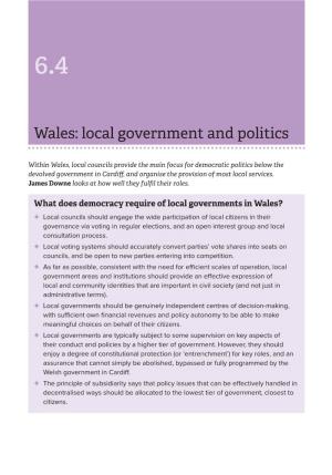 Wales: Local Government and Politics