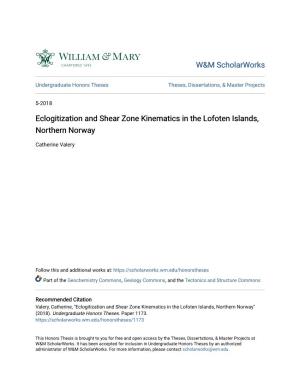 Eclogitization and Shear Zone Kinematics in the Lofoten Islands, Northern Norway