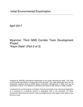 Third GMS Corridor Town Development Project “Kayin State” (Part 2 of 3)