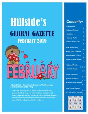 GLOBAL GAZETTE P.3  Faculty Profile P.4 February 2019  International Cafe P.5