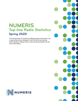 NUMERIS Top-Line Radio Statistics Spring 2020