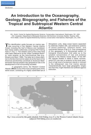 An Introduction to the Oceanography, Geology, Biogeography, and Fisheries of the Tropical and Subtropical Western Central Atlantic