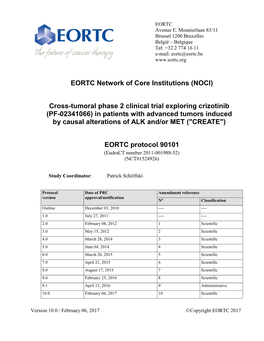 Cross-Tumoral Phase 2 Clinical Trial Exploring Crizotinib (PF-02341066) in Patients with Advanced Tumors Induced by Causal Alterations of ALK And/Or MET ("CREATE")