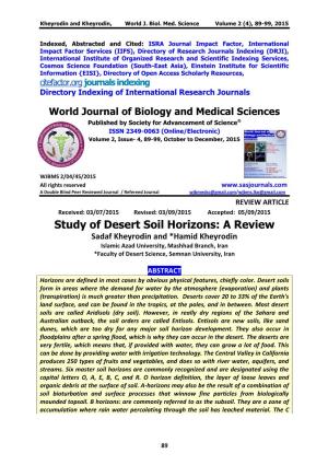 Study of Desert Soil Horizons: a Review