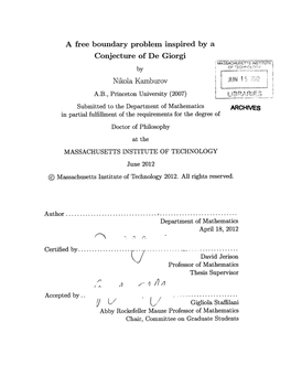 Conjecture of De Giorgi Nikola Kamburov