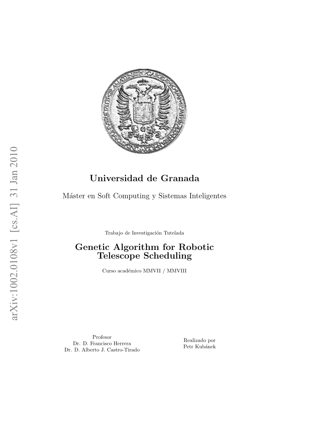 Genetic Algorithm for Robotic Telescope Scheduling