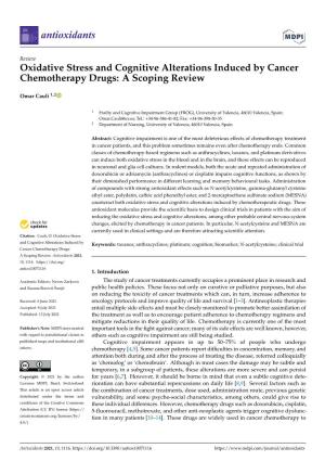 Oxidative Stress and Cognitive Alterations Induced by Cancer Chemotherapy Drugs: a Scoping Review