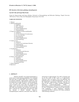 718 HIV Disorders of the Brain; Pathology and Pathogenesis Luis