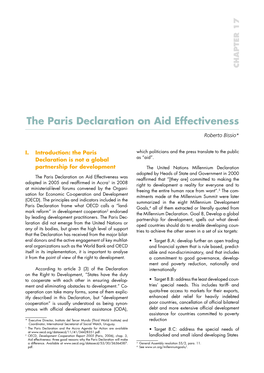 The Paris Declaration on Aid Effectiveness