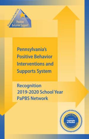 Recognition 2019-2020 School Year Papbs Network