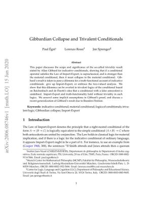 Gibbardian Collapse and Trivalent Conditionals