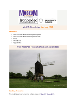 WMMD Newsletter January 2017 West Midlands Museum Development