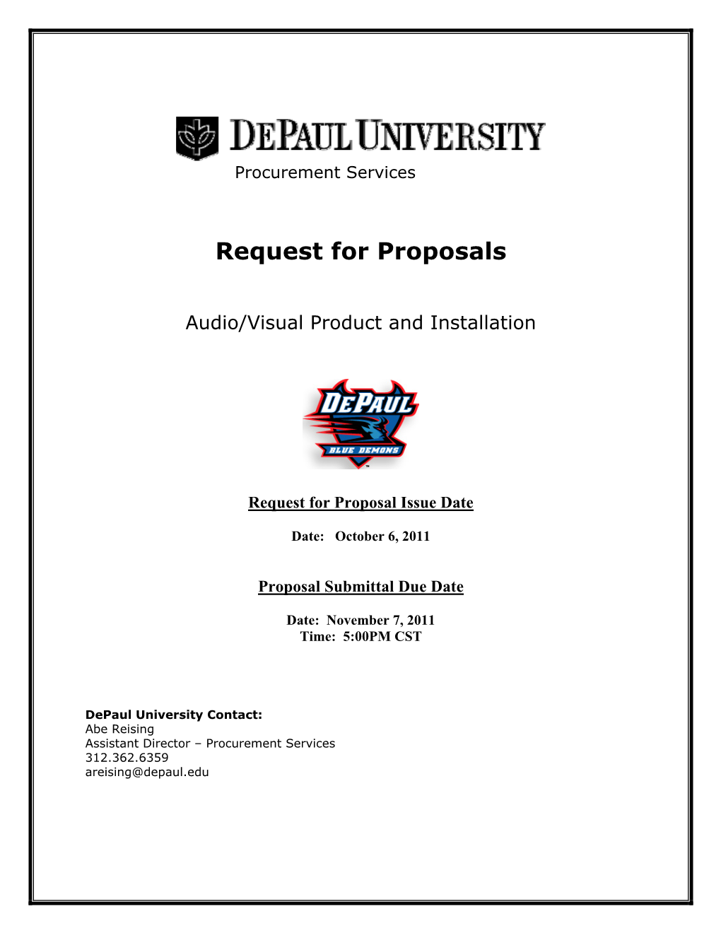 Request for Proposals