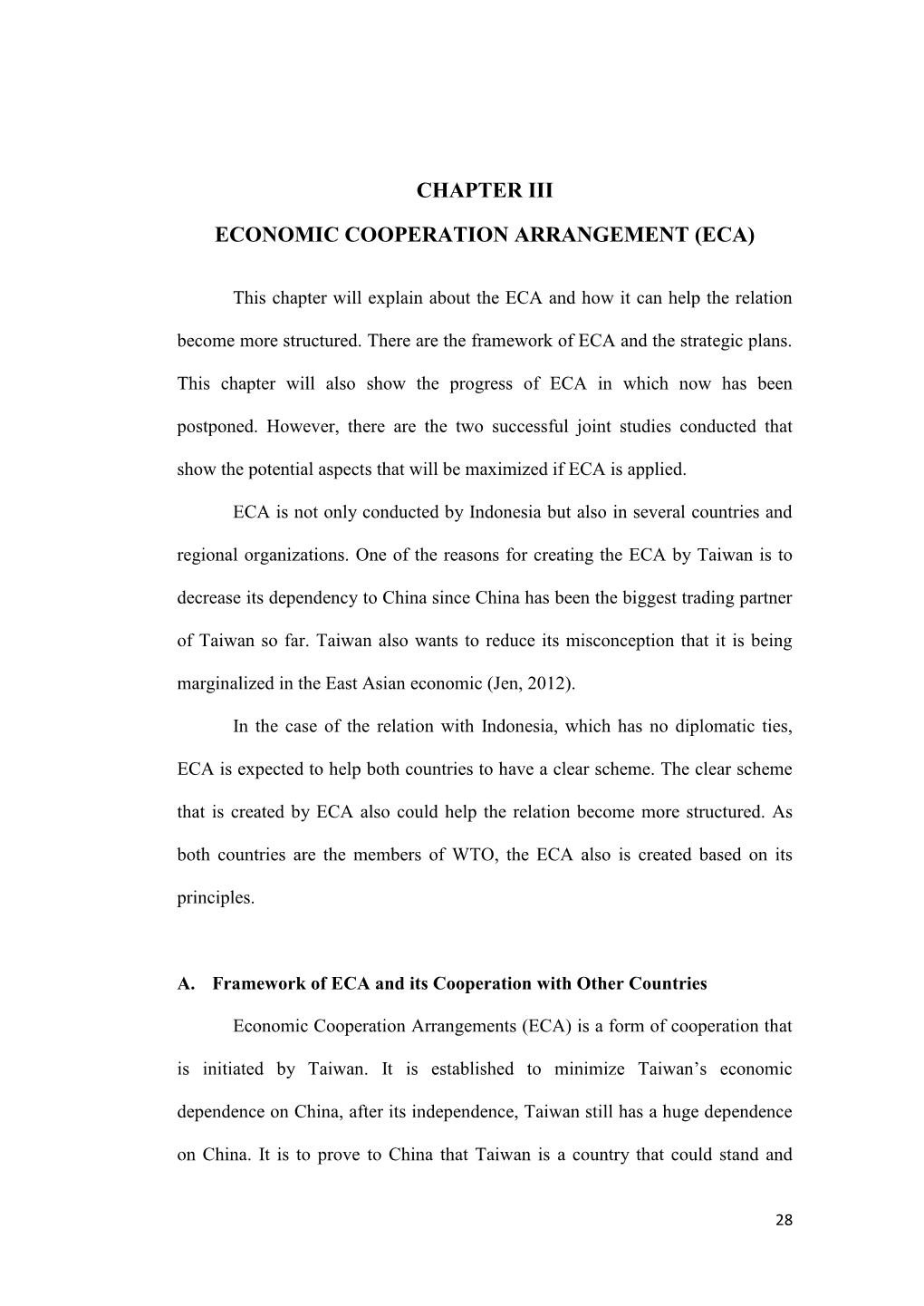 Chapter Iii Economic Cooperation