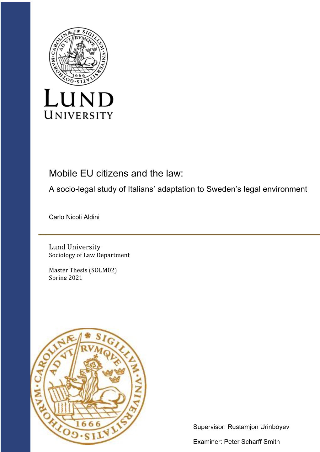 Mobile EU Citizens and the Law