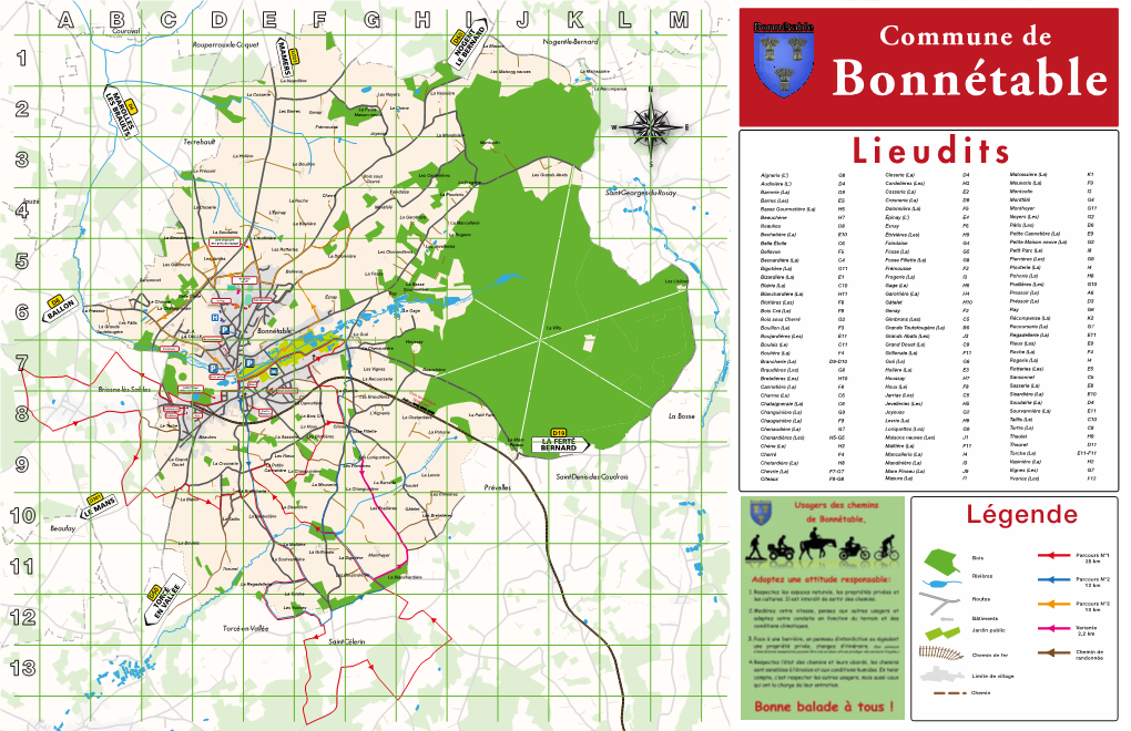 Carte Des Chemins De Bonnétable 2016