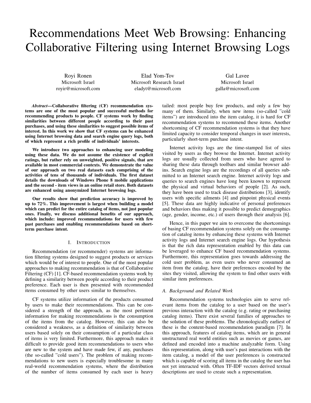 Recommendations Meet Web Browsing: Enhancing Collaborative Filtering Using Internet Browsing Logs