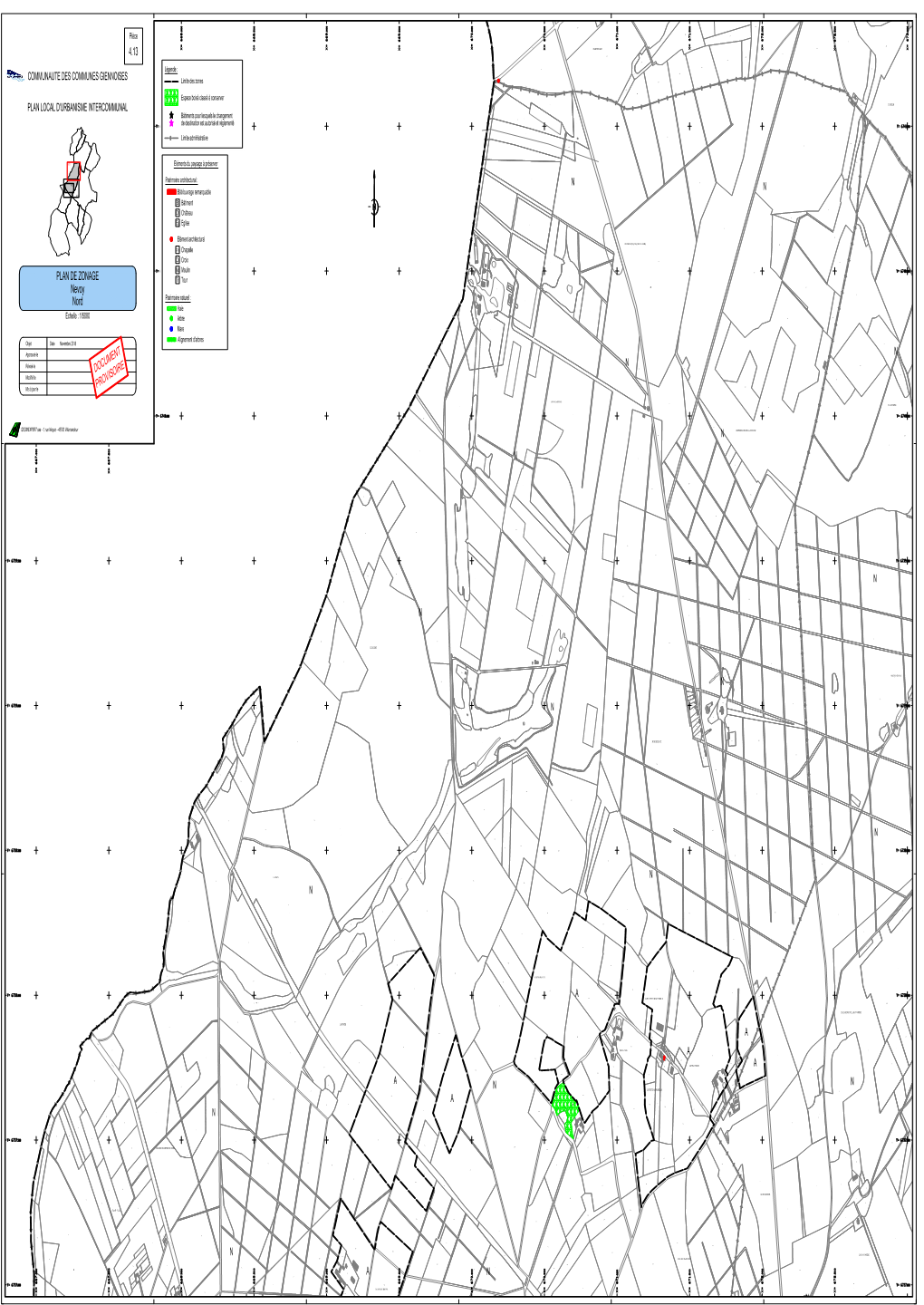 PLAN DE ZONAGE Nord DOCUMENT PROVISOIRE Nevoy