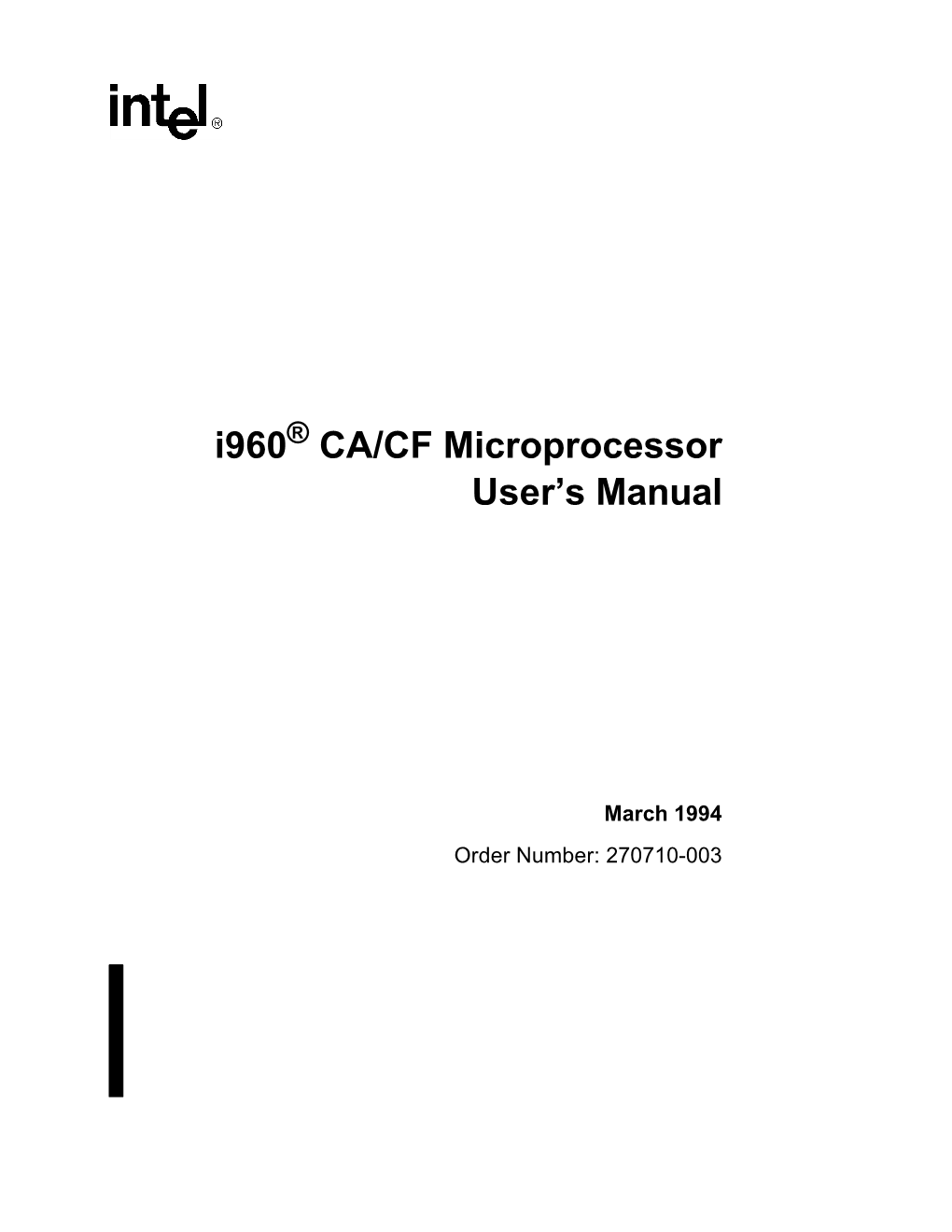 I960 CA/CF Microprocessor User's Manual