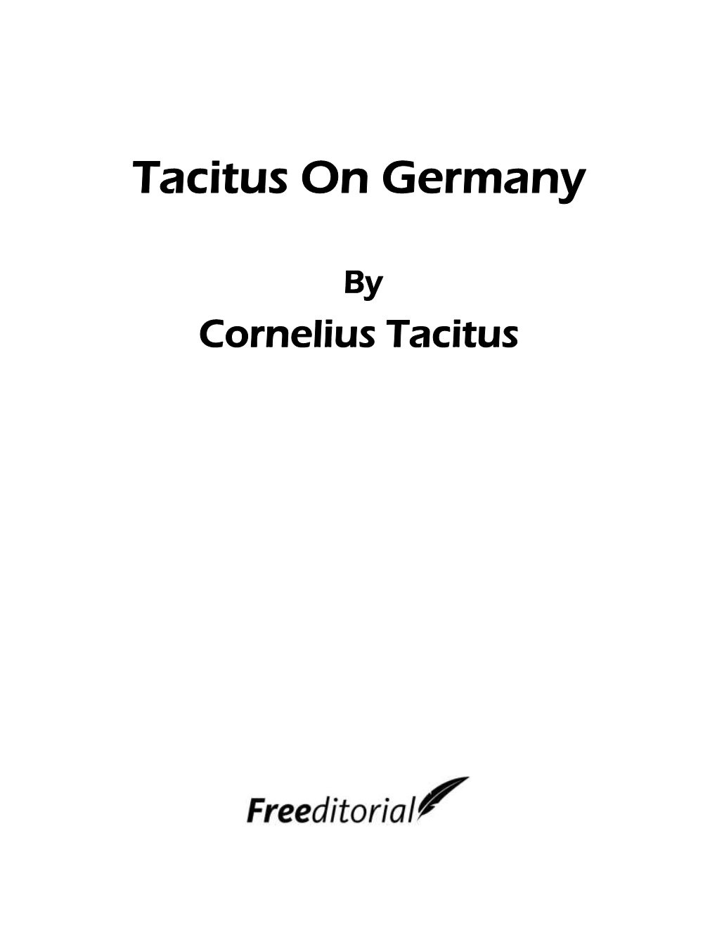 Tacitus on Germany