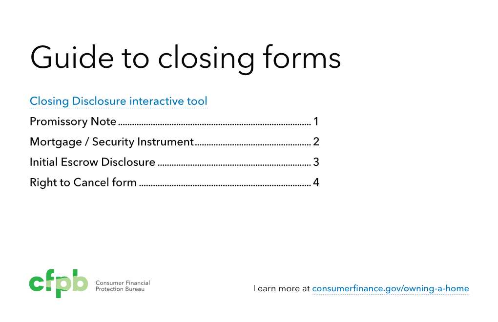 Mortgage Closing Forms