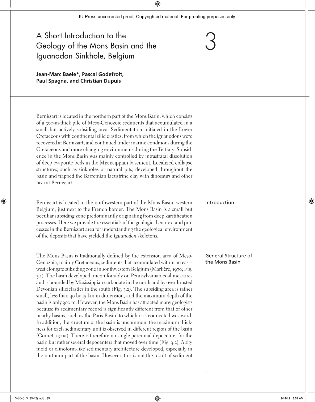 A Short Introduction to the Geology of the Mons Basin and the Iguanodon Sinkhole, Belgium 3