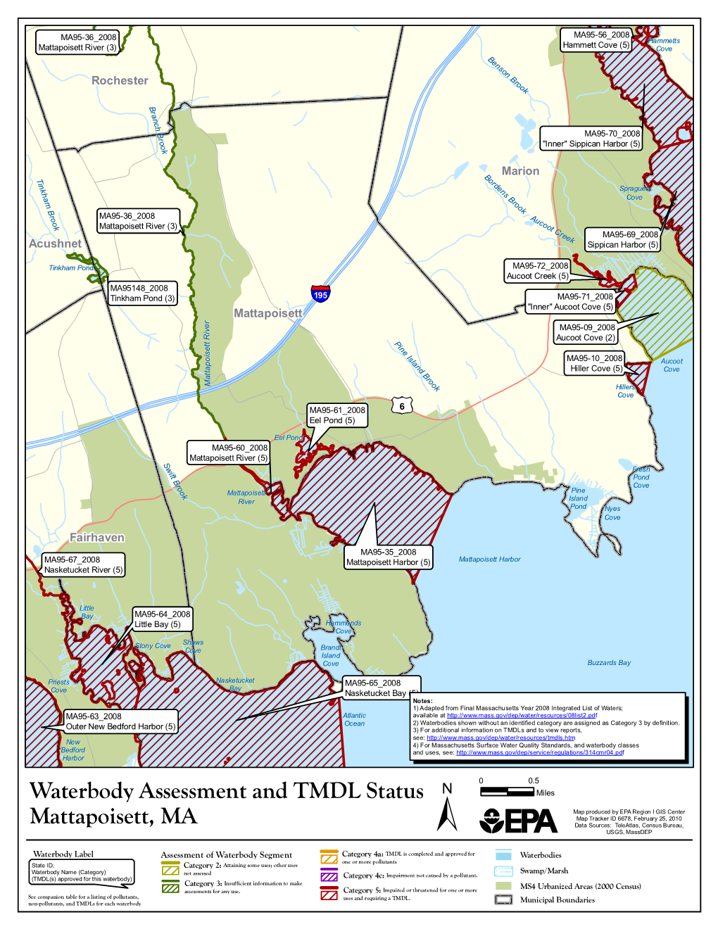 Mattapoisett, MA Waterbody Assessment, 305(B)/303(D)