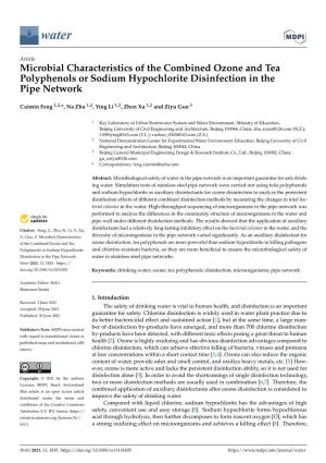Microbial Characteristics of the Combined Ozone and Tea Polyphenols Or Sodium Hypochlorite Disinfection in the Pipe Network