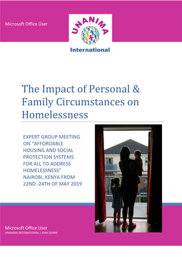 The Impact of Personal & Family Circumstances on Homelessness