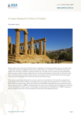 Acragas (Agrigento) Valley of Temples