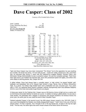 Dave Casper: Class of 2002