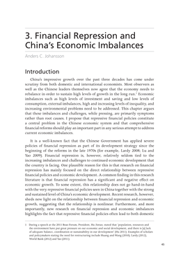 3. Financial Repression and China's Economic Imbalances