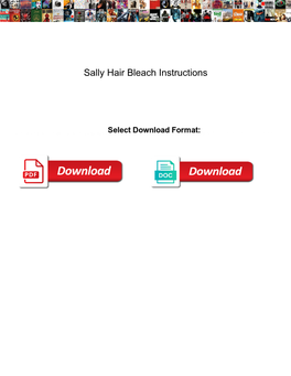 Sally Hair Bleach Instructions