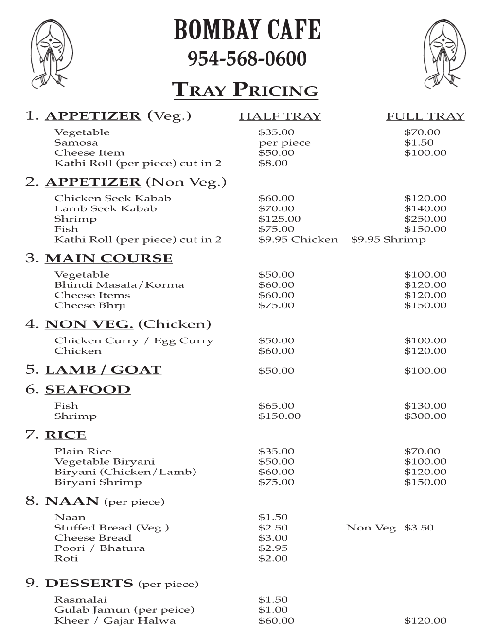 954-568-0600 Tray Pricing 1