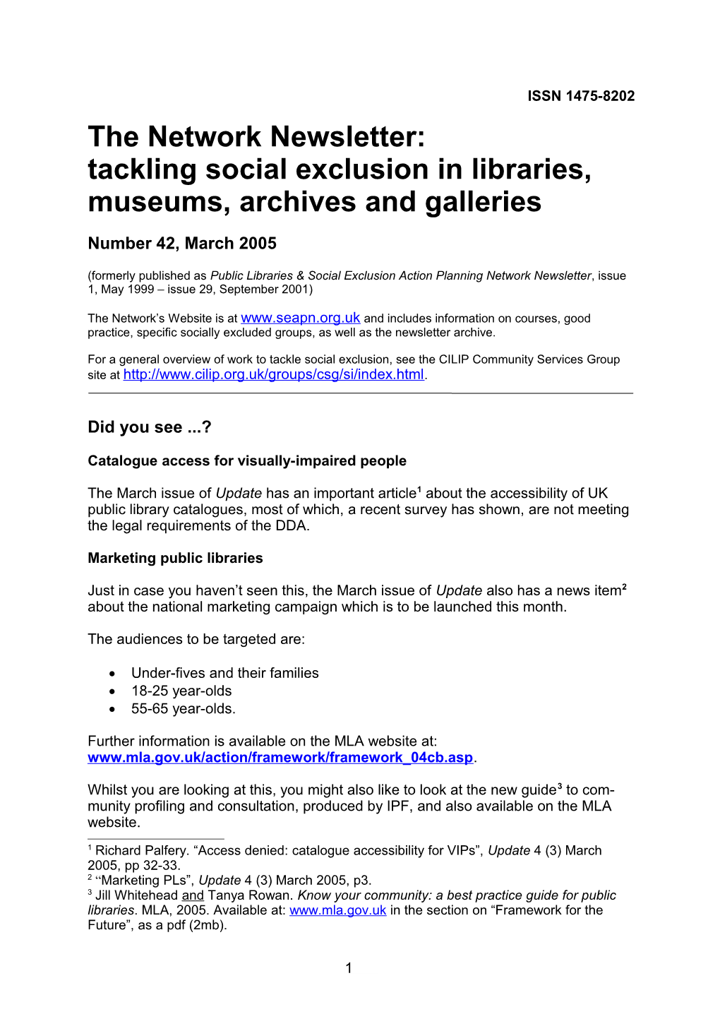 Tackling Social Exclusion in Libraries, Museums, Archives and Galleries