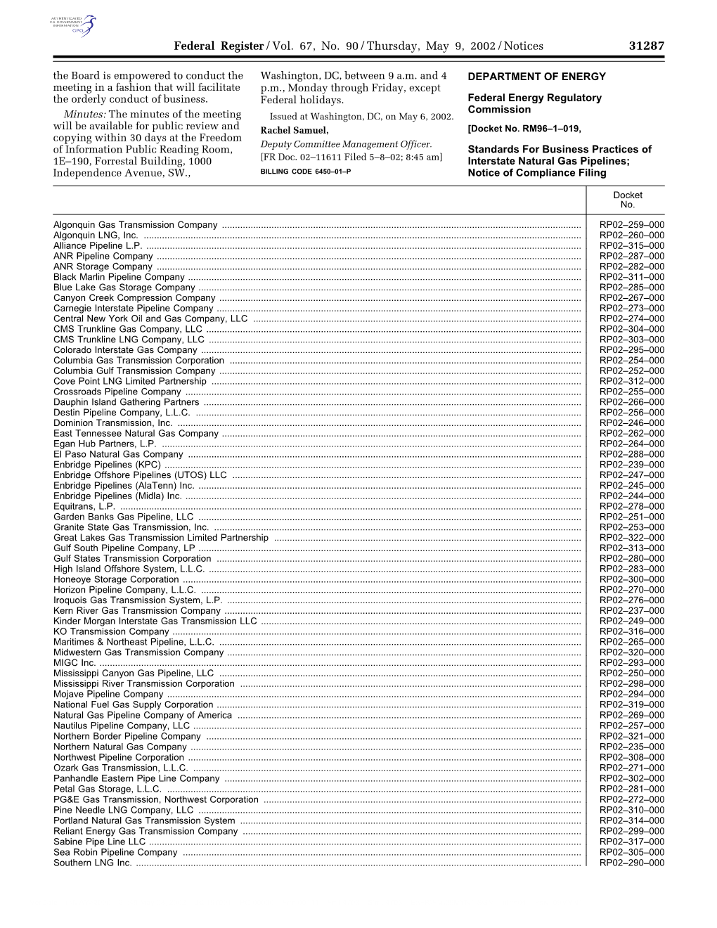 Federal Register/Vol. 67, No. 90/Thursday, May 9