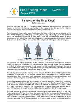 Panglong Or the Three Kings? by Harn Yawnghwe