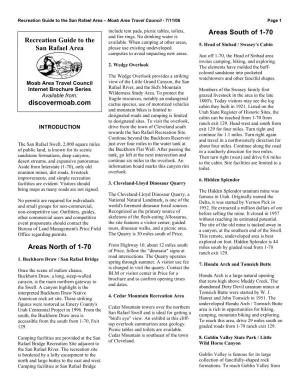 Recreation Guide to the San Rafael Area – Moab Area Travel Council - 7/11/06 Page 1