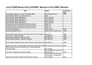 List of GWR Books Held at STEAM - Museum of the GWR, Swindon